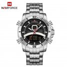 Silver Black_Watches Men Top   Sport Quartz Mens Watch Stainless Steel Chronograph Male Clock