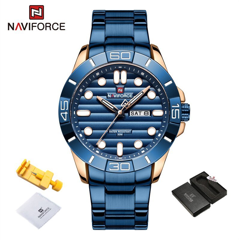 RGBE BOX_Brand Men's Luxury Stainless Steel Quartz Wrist Watches for Male Casual Luminous Water Resi