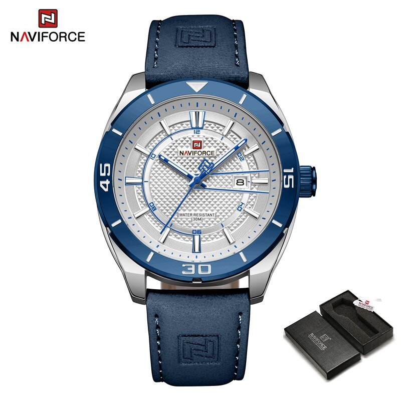 SWD.BE-BOX_2023   Leather Strap Men's Watches Casual Quartz Wristwatches Waterproof Luminous Clock