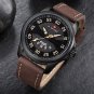 BGYB_Men Casual Watches Men's Quartz Clock Man Leather Strap Army Military Sports Wrist Watch