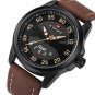 BYDBN_Men Casual Watches Men's Quartz Clock Man Leather Strap Army Military Sports Wrist Watch