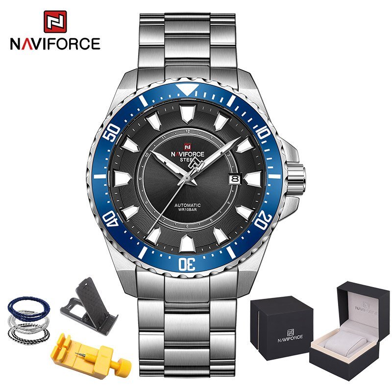 SBEB_2022  Mechanical Men Watch Sport Waterproof 100m Diving Wristwatch Full Stainless Steel Clock