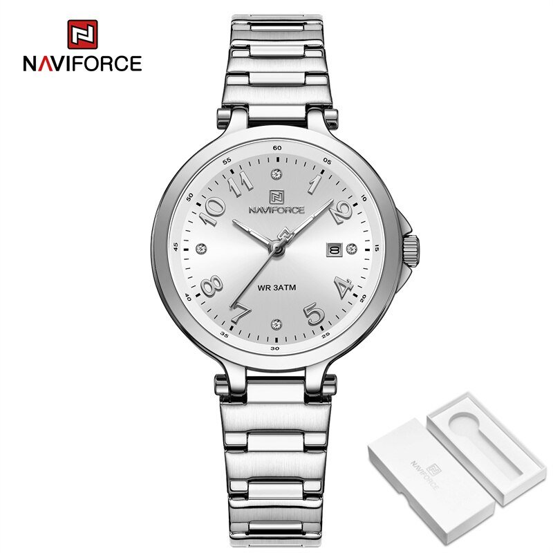 SW-BOX_2023 Simple Women's Watches Stainless Steel Luxury Wristwatches Luminous Charming Girl Clock 