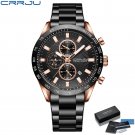 Black box_Men Watch 2022 Sports Chronograph Wristwatches Stainless Steel Strap with Auto Date