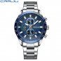 Silver blue box_Men Watch 2022 Sports Chronograph Wristwatches Stainless Steel Strap with Auto Date