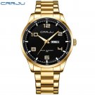 Gold_Men's Watches Casual Business Quartz Stainless Steel Band with Auto Date Luminous Hands