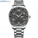 Silver_Men's Watches Casual Business Quartz Stainless Steel Band with Auto Date Luminous Hands