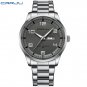 Silver_Men's Watches Casual Business Quartz Stainless Steel Band with Auto Date Luminous Hands
