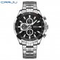 Silver black_Men's Watches Business Multifunction Quartz Chronograph with Auto Date and Luminous Han