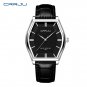 Black_Men Watch Luxury Japan Quartz Tonneau Dail Leather Waterproof Male Wristwatch