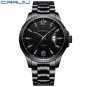 black black_Men Watches Luxury Stainless Steel Business Classic Calendar Waterproof Quartz