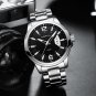silver_Men Watches Luxury Stainless Steel Business Classic Calendar Waterproof Quartz