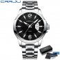silver black BOX_Men Watches Luxury Stainless Steel Business Classic Calendar Waterproof Quartz