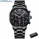 black silver box_Men Watches Quartz Steel  Luxury Calendar Watch Sports Chronograph Clock