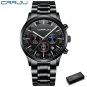 black silver box_Men Watches Quartz Steel  Luxury Calendar Watch Sports Chronograph Clock