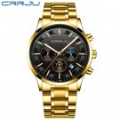Gold black_Men Watches Quartz Steel  Luxury Calendar Watch Sports Chronograph Clock