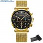 M-Gold black box_Men Watches Quartz Steel  Luxury Calendar Watch Sports Chronograph Clock