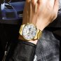 silver blue_Men Watches Quartz Steel Luxury Calendar Watch Sports Chronograph Clock