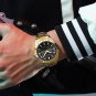 Black_Watch for Men Casual Style Stainless Steel Simple Business Quartz Wristwatches with Date High