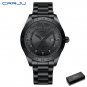 Black box_Watch for Men Casual Style Stainless Steel Simple Business Quartz Wristwatches with Date H