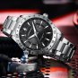 Silver_Watch for Men Casual Style Stainless Steel Simple Business Quartz Wristwatches with Date High