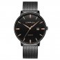 black gold_Men Watch Quartz Casual Ultra-thin Wristwatches with Date