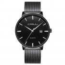 black silver_Men Watch Quartz Casual Ultra-thin Wristwatches with Date