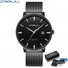 black silver box_Men Watch Quartz Casual Ultra-thin Wristwatches with Date