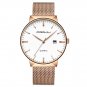 gold white_Men Watch Quartz Casual Ultra-thin Wristwatches with Date