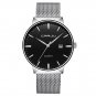 silver black_Men Watch Quartz Casual Ultra-thin Wristwatches with Date