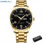 Gold box_Business Men Luxury Watches Stainless Steel Quartz Auto Date Clock with Luminous Hands