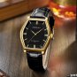 Black_Ultra Thin Quartz Watch for Men Casual Slim Mesh Steel Waterproof Sport Wristwatch