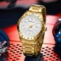 Black box_Men Watch Quartz Wristwatches for Men Golden Clock Stainless Steel Male Watches with Lumin