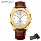 Gold box_Casual Minimalista Quartz Men's Watches with Leather Strap Simple Luminous Hands Male Clock