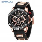 Black rose_Men Watch Quartz Sports Business Luxury Silicone Watch 3ATM Waterproof Date Clock with Lu