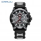 Black_Men Watch  Silicone Sport Quartz Date Clock Waterproof Wristwatch Chronograph with Luminous