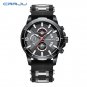 Black_Men Watch  Silicone Sport Quartz Date Clock Waterproof Wristwatch Chronograph with Luminous