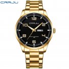 Gold_Stainless Steel Quartz Casual Business Watches for Men Luminous Hands Clock