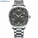 Silver_Stainless Steel Quartz Casual Business Watches for Men Luminous Hands Clock