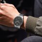 Silver_Stainless Steel Quartz Casual Business Watches for Men Luminous Hands Clock