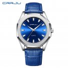 Blue_Mens Watches  Luxury Quartz Watch Men Casual  Waterproof Sport Watch with Leather Strap