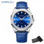 Blue box_Mens Watches  Luxury Quartz Watch Men Casual  Waterproof Sport Watch with Leather Strap