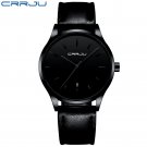 black black_Watches Mens Casual Waterproof Leather Strap Quartz with Date