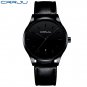black black_Watches Mens Casual Waterproof Leather Strap Quartz with Date