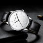 silver black box_Watches Mens Casual Waterproof Leather Strap Quartz with Date
