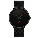black red_Men Watch  Watch Women Quartz Dress Watch for Men Dress Watches Unisex Ultra Thin Wristwat