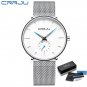 silver white BOX_Men Watch  Watch Women Quartz Dress Watch for Men Dress Watches Unisex Ultra Thin W