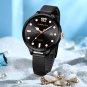 black_Women Watch Woman's Luminous Quartz Waterproof Wristwatch Black Mesh Strap Ladies Dress watch