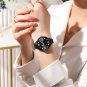 black BOX_Women Watch Woman's Luminous Quartz Waterproof Wristwatch Black Mesh Strap Ladies Dress w
