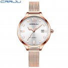 rose white_Women Watch  Woman's Luminous Quartz Waterproof Wristwatch Black Mesh Strap Ladies Dress 